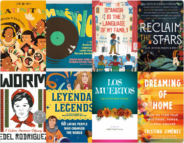 Covers of eight book celebrating Hispanic heritage